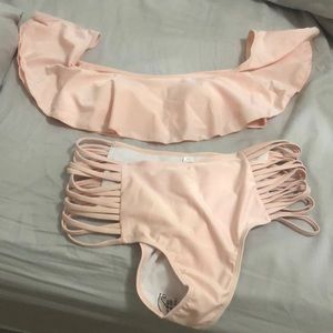Light pink two piece bathing suit